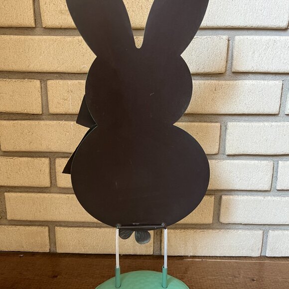 Debi Lilly Yellow Green Easter Bunny Rabbit Metal Standing Décor, 2 Qty - NWT - Picture 6 of 7